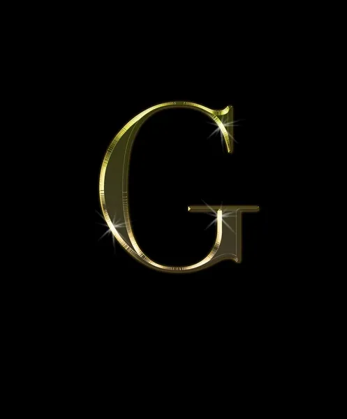 G, letter in gold. — Stock Photo, Image