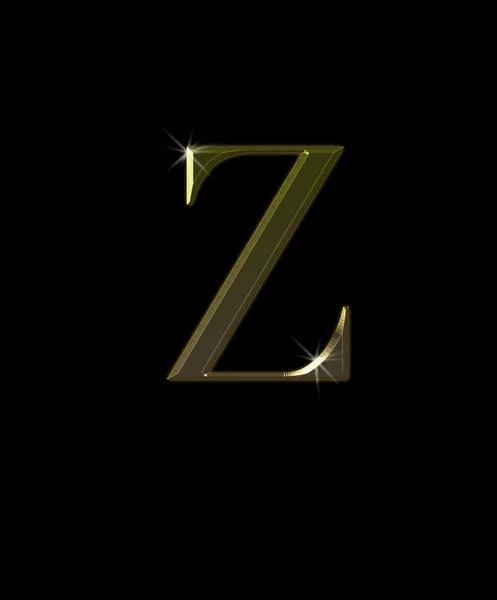 Z, letra en oro . —  Fotos de Stock
