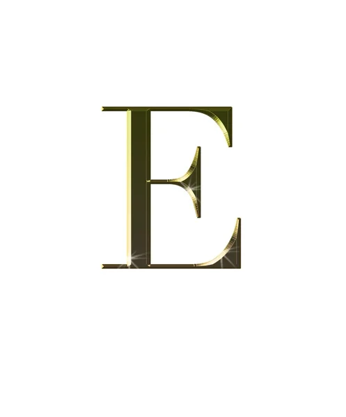 E in gold. — Stock Photo, Image