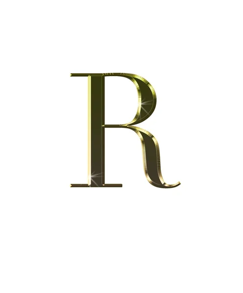 R in gold. — Stock Photo, Image