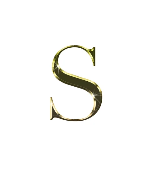 S in gold. — Stock Photo, Image