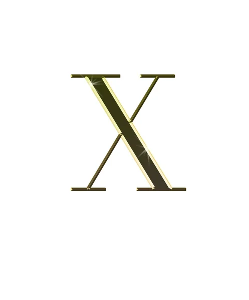 X in gold. — Stock Photo, Image