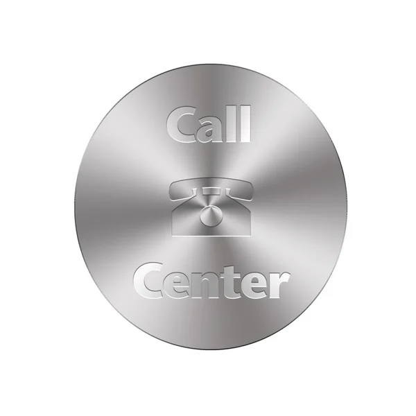 Botão de centro de chamadas de metal . — Fotografia de Stock