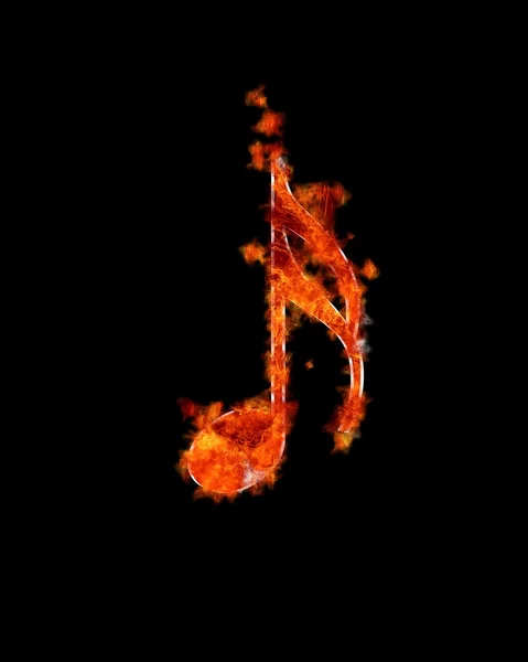 Burning musical note. — Stock Photo, Image