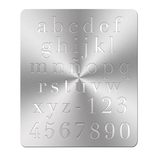 Abc in silber.. — Stockfoto