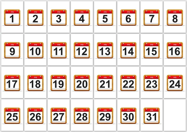 Calendario de julio .. —  Fotos de Stock