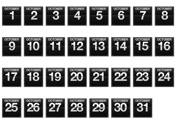 Calendarul contorului october . — Fotografie, imagine de stoc