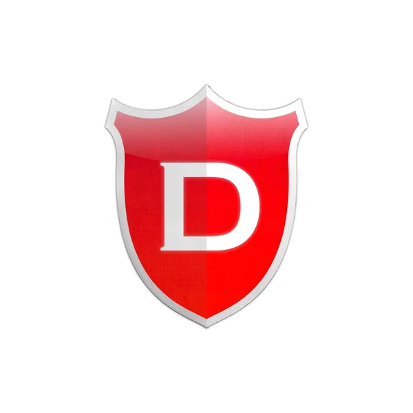 Secure shield letter D. — Stock Photo, Image
