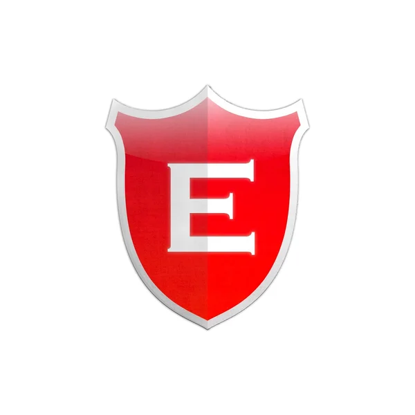 Carta de escudo segura E . — Fotografia de Stock