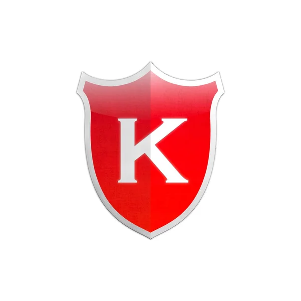 Bezpieczne shield litery k. — Zdjęcie stockowe