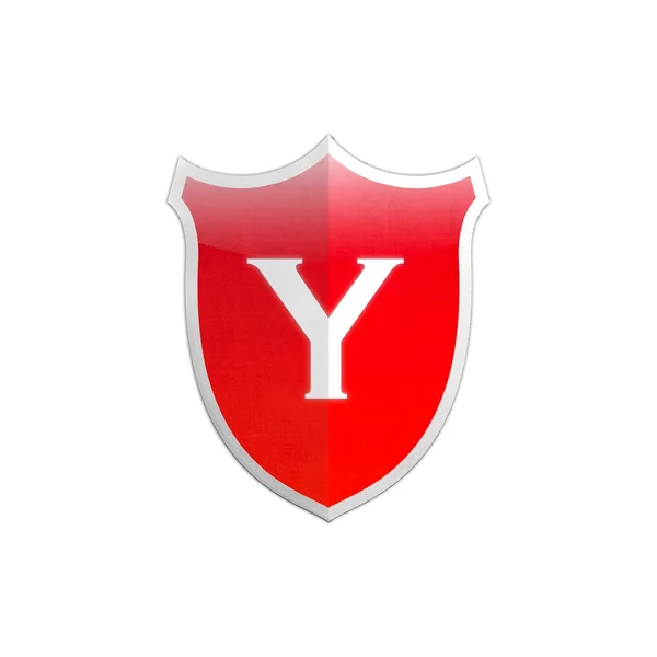 Secure shield letter Y. — Stock Photo, Image