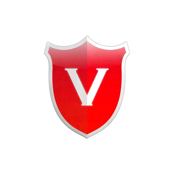 Bezpieczne shield literę v. — Zdjęcie stockowe