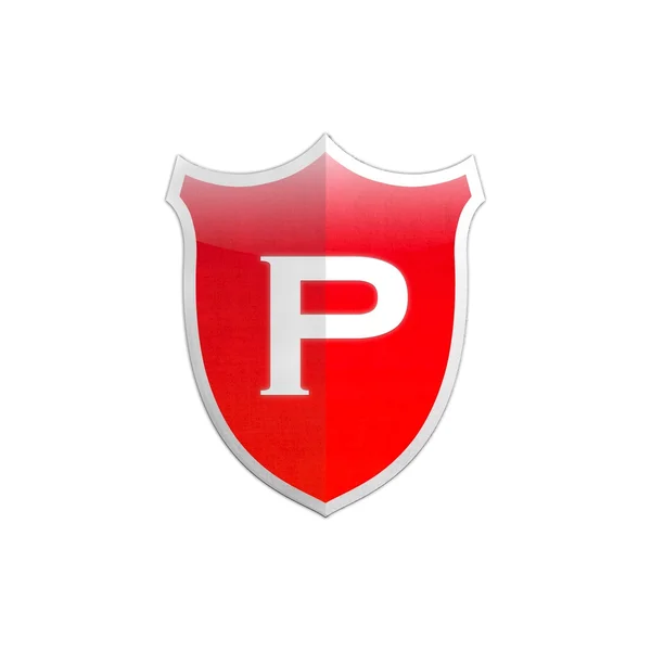 Carta de escudo segura P . — Fotografia de Stock