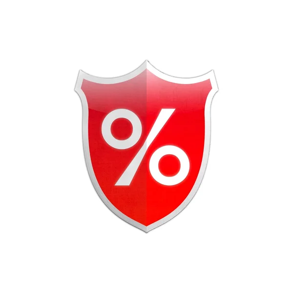 Segno percentuale scudo sicuro . — Foto Stock