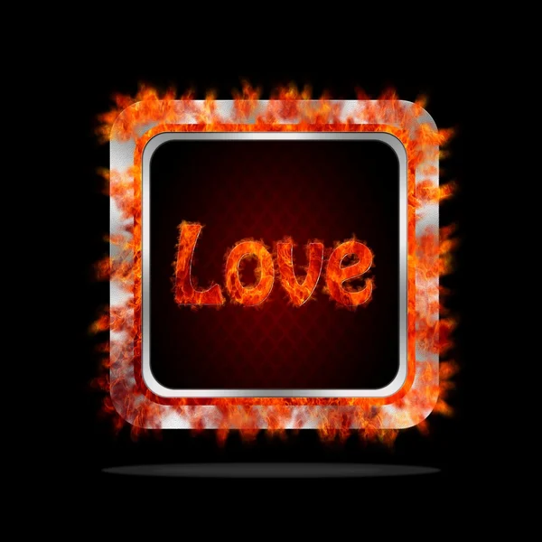 Love burning button. — Stock Photo, Image