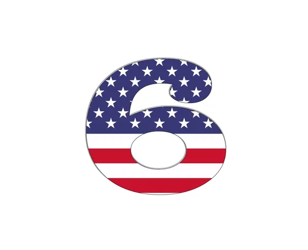 Numer 6, Stany Zjednoczone Ameryki . — Zdjęcie stockowe