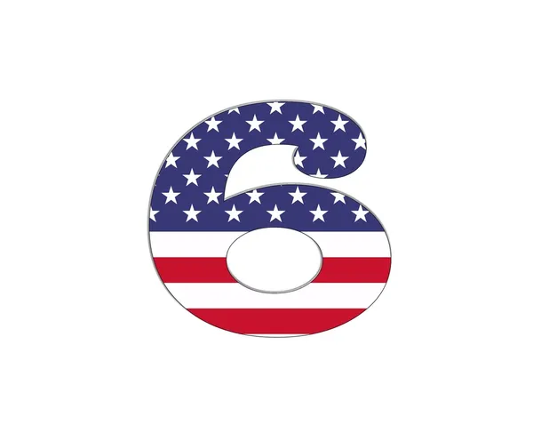 Número 6 USA  . — Foto de Stock