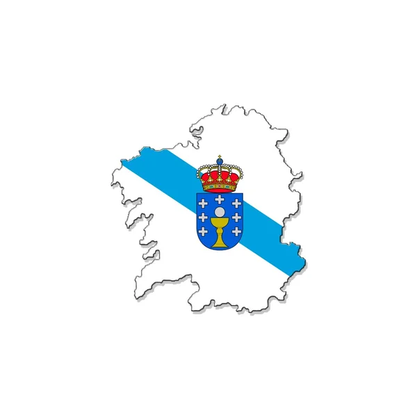 Galicia mapa . —  Fotos de Stock