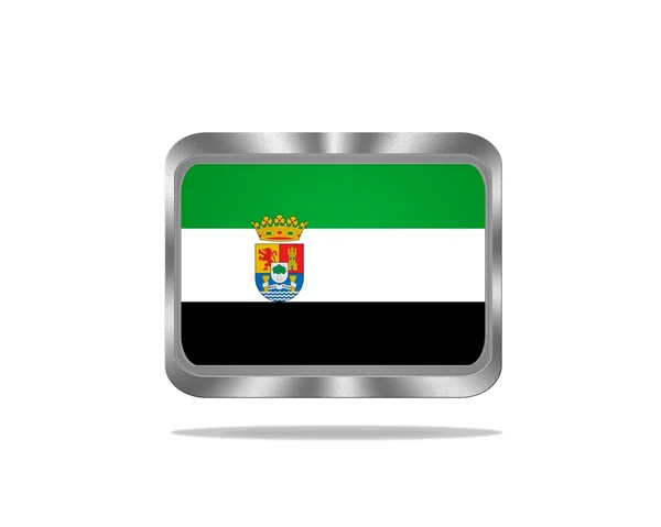 Metal Extremadura flag. — Stock Photo, Image