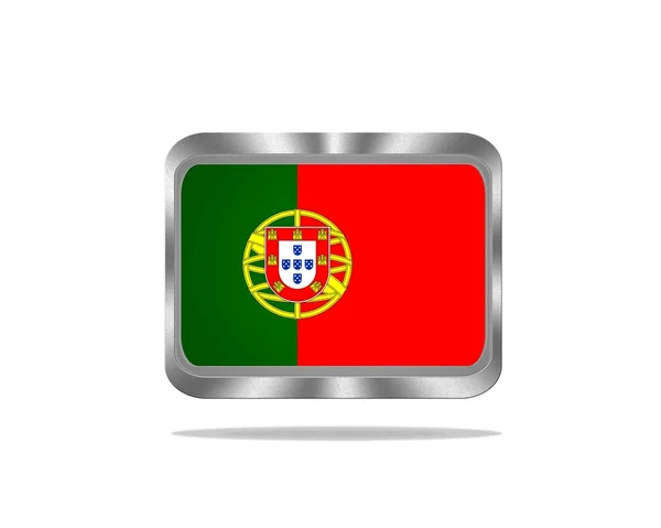 Metalowe flaga Portugalii. — Zdjęcie stockowe