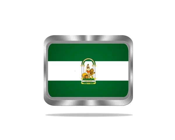 Metalowe flaga Andaluzji. — Zdjęcie stockowe