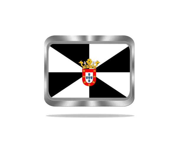 Metal Ceuta flag. — Stock Photo, Image