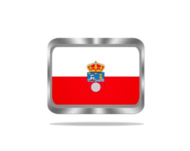 Metal Cantabria flag. clipart