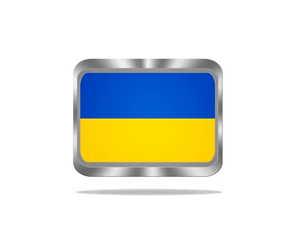 Metalen vlag van Oekraïne. — Stockfoto