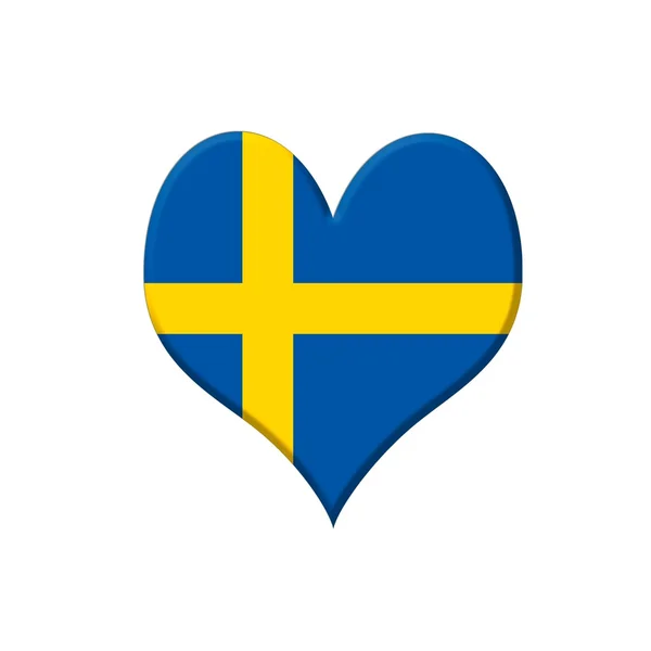 Sweden heart. — Stock Photo, Image