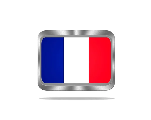 Metal Fransa bayrağı. — Stok fotoğraf