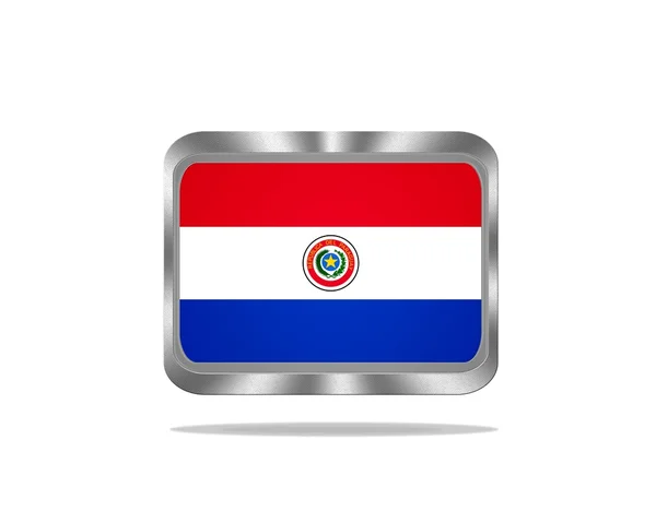 Металеві прапор Парагваю . — стокове фото