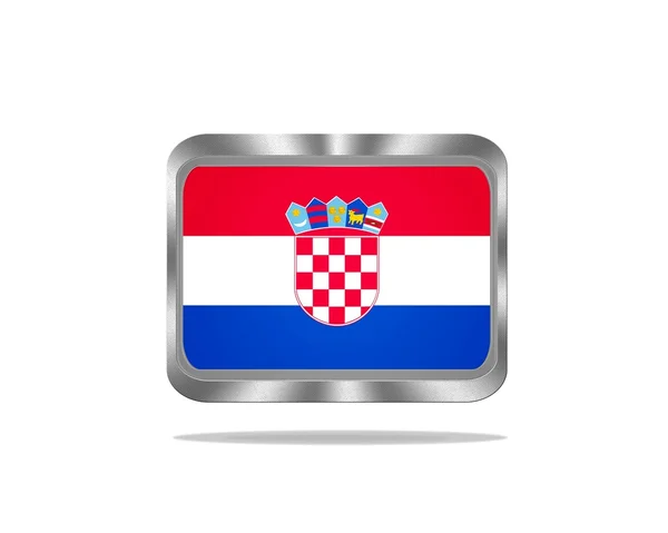 Metalen vlag van Kroatië. — Stockfoto