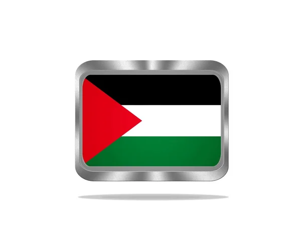 金属巴勒斯坦旗帜. — 图库照片