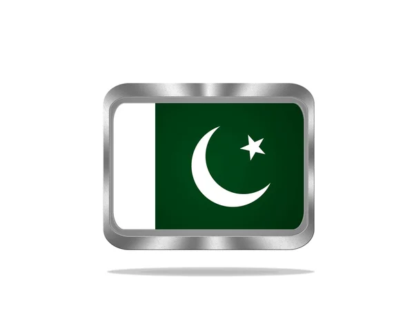 Metal vlajka Pákistánu. — Stock fotografie