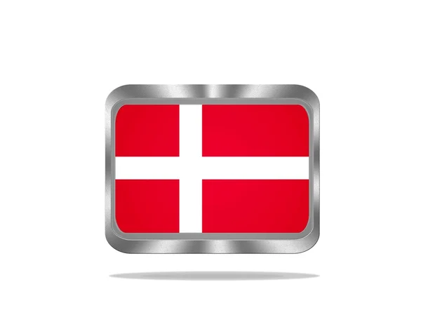 Flaga Danii metalowe. — Zdjęcie stockowe