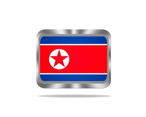 Metal North Korea flag. — Stock Photo, Image