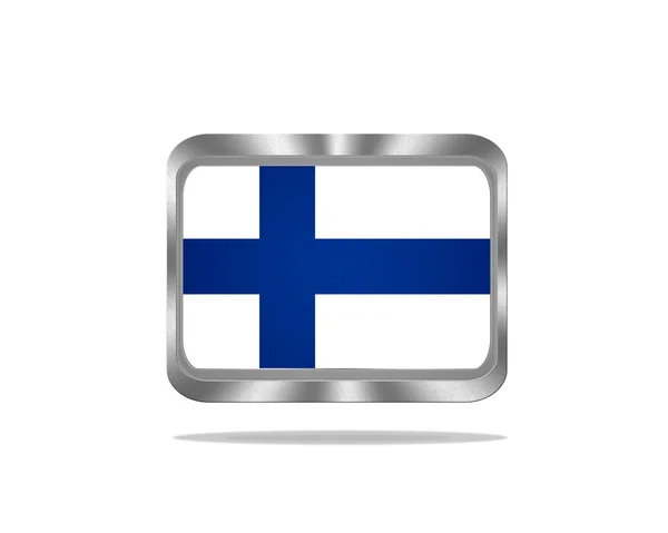 Металеві Прапор Фінляндії . — стокове фото