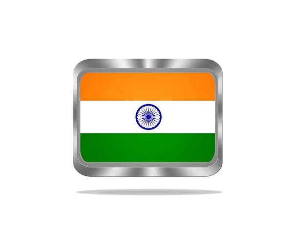 Metal India flag. — Stock Photo, Image