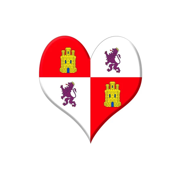 Castilla y Leon heart. — Stock Photo, Image