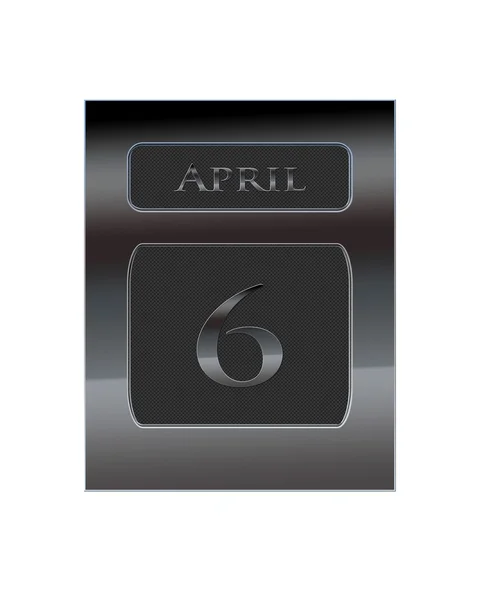 Calendario de metal 6 de abril . —  Fotos de Stock