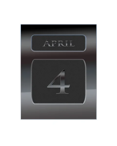 Metal calendar April 4. — Stock Photo, Image