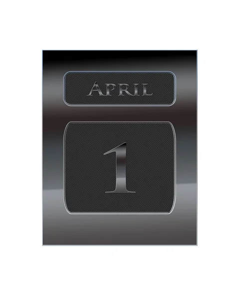 Металевий календар 1 квітня . — стокове фото