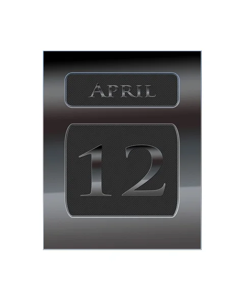 Calendario de metal 12 de abril . —  Fotos de Stock