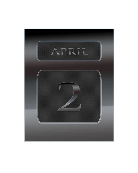Calendario in metallo 2 aprile . — Foto Stock
