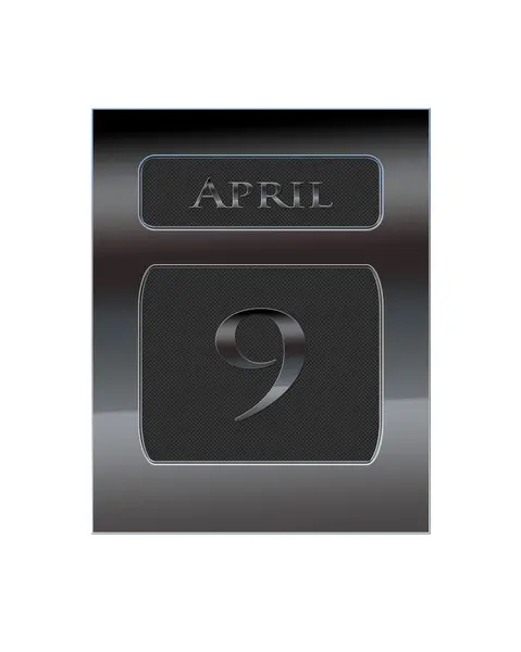 Metal calendar April 9. — Stock Photo, Image