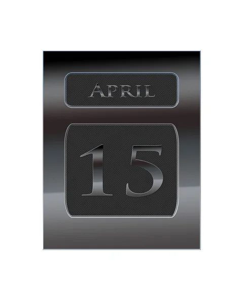 Metal calendar April 15. — Stock Photo, Image