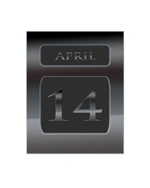 Metal calendar April 14. — Stock Photo, Image