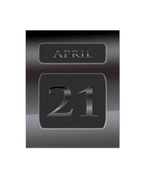 Calendario in metallo 21 aprile . — Foto Stock