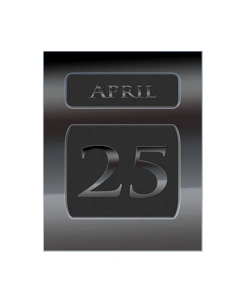 Металевий календар 25 квітня . — стокове фото