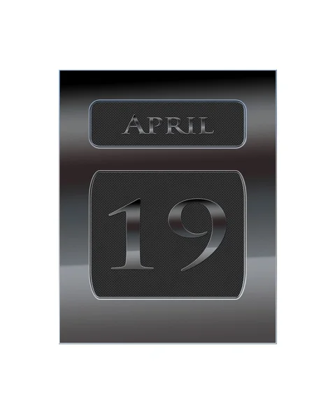 Metal calendar April 19. — Stock Photo, Image